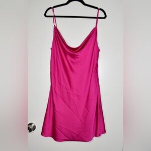 Hot Pink Silk Dress SZ: Large